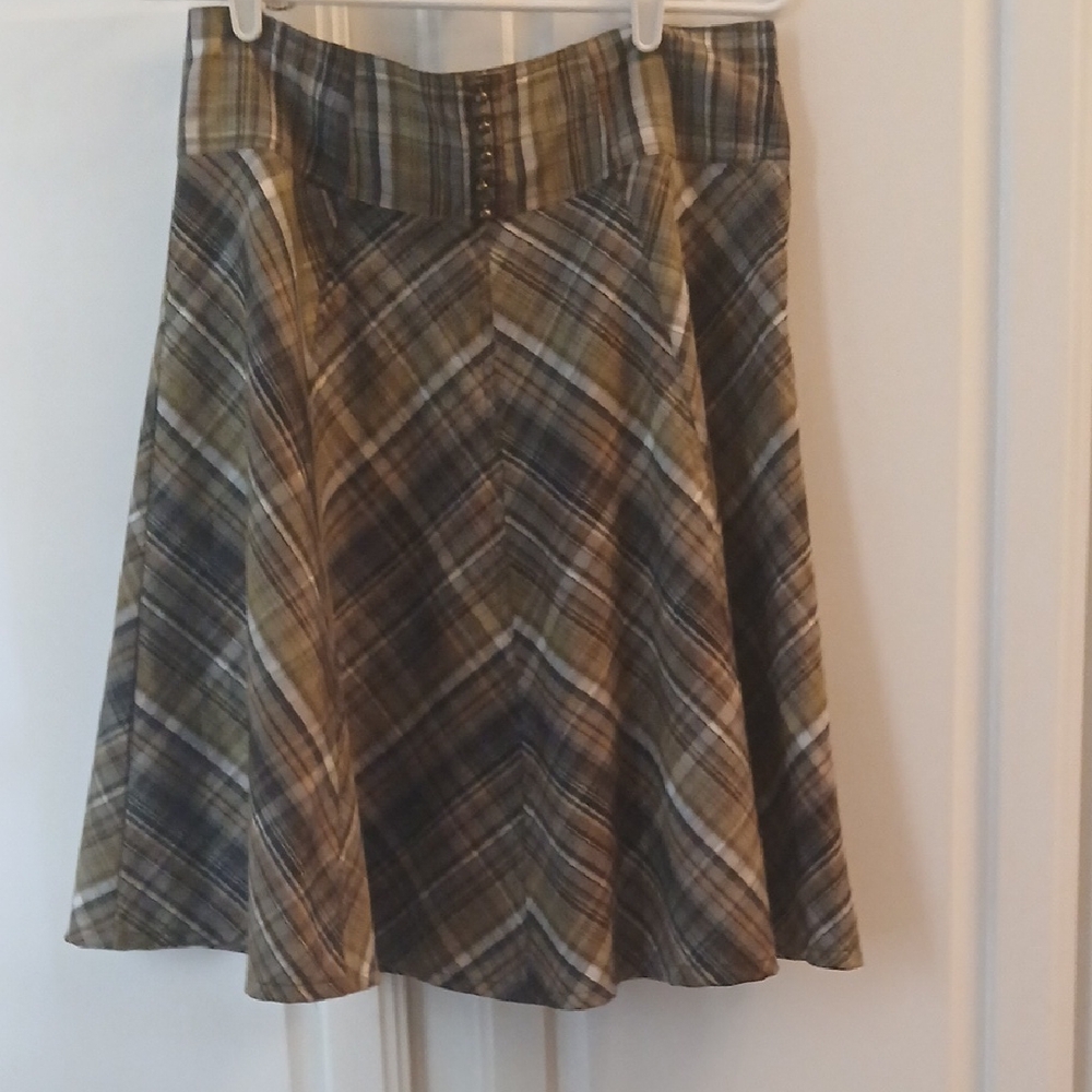 Plaid Flat Panel Full Skirt